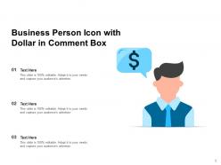 Business Person Icon Dollar Arrows Histogram Graph Success Gearwheel Conversation