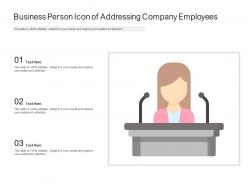 Business person icon of addressing company employees