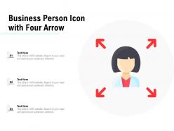 Business person icon with four arrow