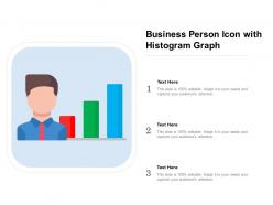 Business person icon with histogram graph