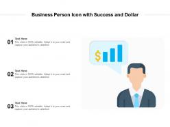 Business person icon with success and dollar