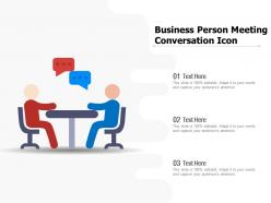 Business person meeting conversation icon