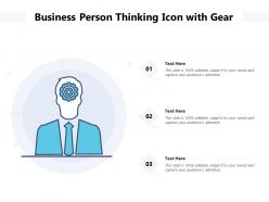 Business person thinking icon with gear