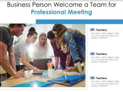 Business Person Welcome A Team For Professional Meeting Infographic Template