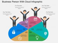 Business person with cloud infographic flat powerpoint design
