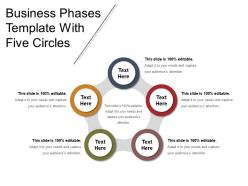 Business phases template with five circles
