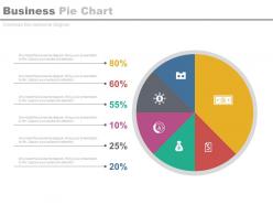 Business pie chart with percentage analysis powerpoint slides