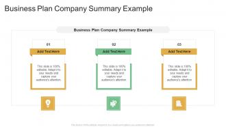 Business Plan Company Summary Example In Powerpoint And Google Slides Cpb