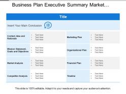 Business plan executive summary market competitor analysis