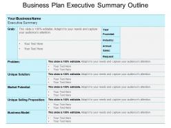 Business Plan Executive Summary Outline Powerpoint Templates