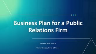 Business Plan For A Public Relations Firm PPT Powerpoint VA