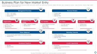 Business Plan For New Market Entry