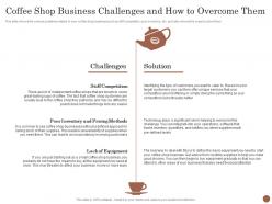 Business plan for opening a cafe coffee shop business challenges and how to overcome them ppt grid