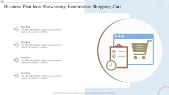 Business Plan Icon Showcasing Ecommerce Shopping Cart