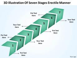 Business plan outline 3d illustration of seven stages erectile manner powerpoint slides 0522