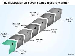 Business plan outline 3d illustration of seven stages erectile manner powerpoint slides 0522