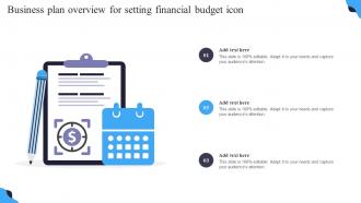Business Plan Overview For Setting Financial Budget Icon