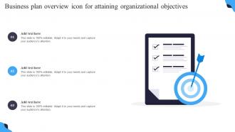 Business Plan Overview Icon For Attaining Organizational Objectives