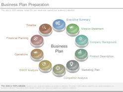 Business plan preparation ppt slide presentation diagrams