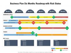 Business plan six months roadmap with risk status