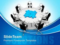 Business plan strategy templates person with table puzzle jigsaw ppt slides powerpoint