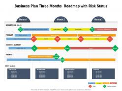 Business plan three months roadmap with risk status