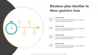 Business Plan Timeline In Three Quarters Icon