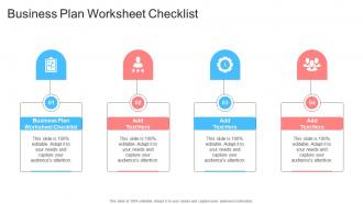 Business Plan Worksheet Checklist In Powerpoint And Google Slides Cpb