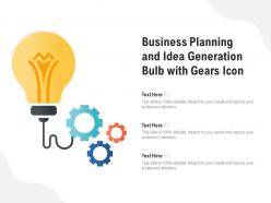 Business planning and idea generation bulb with gears icon