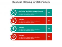 Business planning for stakeholders ppt powerpoint presentation ideas design ideas cpb