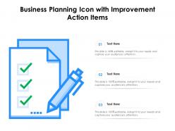 Business planning icon with improvement action items