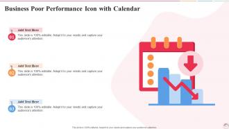 Business Poor Performance Icon With Calendar