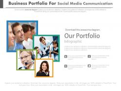 Business Portfolio For Social Media Communication Flat Powerpoint Design