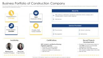 Business Portfolio Of Construction Company Comprehensive Safety Plan Building Site
