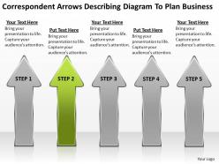 Business power point correspondent arrows describing diagram to plan powerpoint templates
