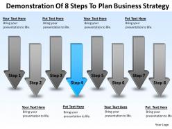 Business power point demonstration of 8 steps to plan strategy powerpoint templates
