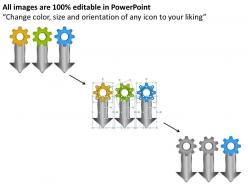Business powerpoint examples interconnected gears parallel arrows 3 stages templates