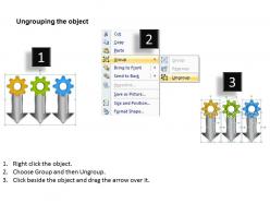 Business powerpoint examples interconnected gears parallel arrows 3 stages templates