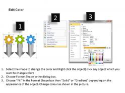 Business powerpoint examples interconnected gears parallel arrows 3 stages templates