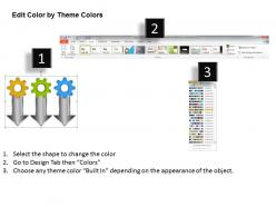 Business powerpoint examples interconnected gears parallel arrows 3 stages templates