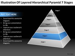 Business powerpoint examples of layered hierarchical pyramid 7 stages templates