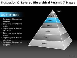 Business powerpoint examples of layered hierarchical pyramid 7 stages templates