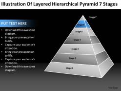 Business powerpoint examples of layered hierarchical pyramid 7 stages templates