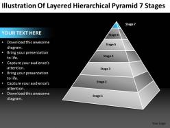 Business powerpoint examples of layered hierarchical pyramid 7 stages templates