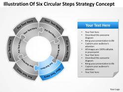 Business powerpoint examples of six circular steps strategy concept templates