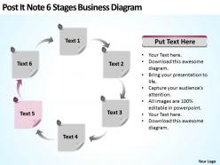 Business powerpoint examples post it note 6 stages diagram templates