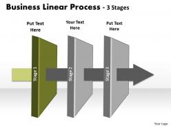 Business powerpoint templates 3 stage linear process sales ppt slides