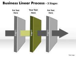 Business powerpoint templates 3 stage linear process sales ppt slides