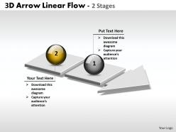 Business powerpoint templates 3d arrow linear flow of 2 phase diagram ppt sales slides