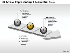Business powerpoint templates 3d arrow representing sequential steps sales ppt slides